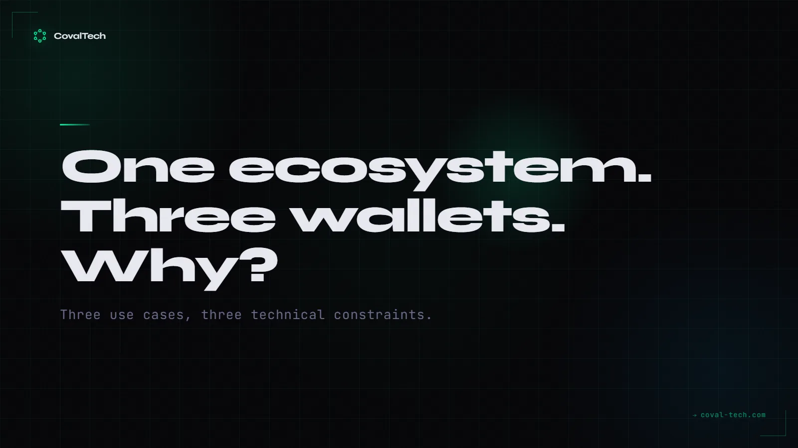 Three wallets for a single blockchain network